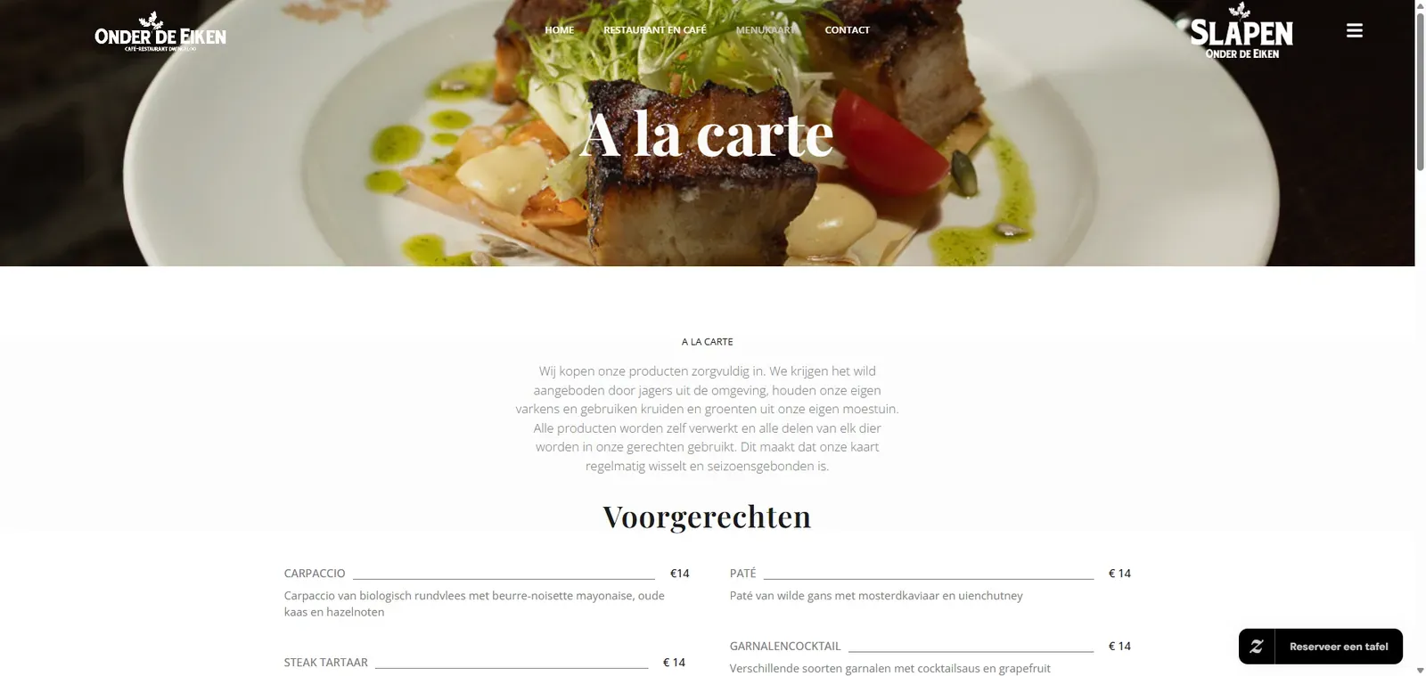 Menukaart